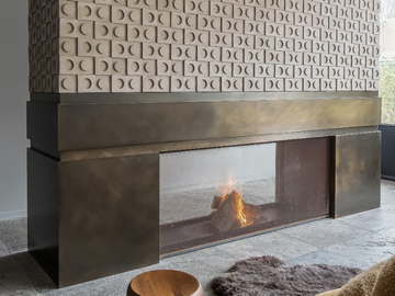 UNIVERSAL CUSTOM-MADE - Wood-burning double-sided fireplace by Metalfire - view 2
