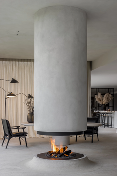 URBAN CUSTOM-MADE - Gas central curved fireplace by Metalfire - view 3