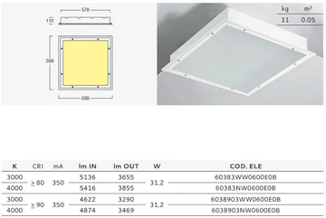 600 IP65 6038 TS - Recessed steel ceiling lamp by Metalmek - view 3