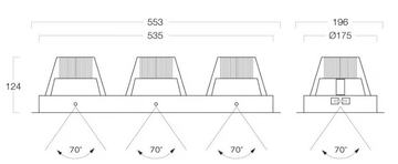 FIRST TRIO - Recessed LED multiple aluminium spotlight by Metalmek - view 3