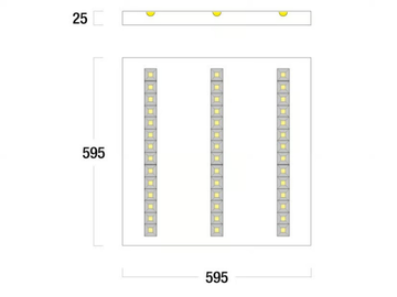595 LENS 2095 - LED powder coated steel Lamp for false ceiling by Metalmek - view 3