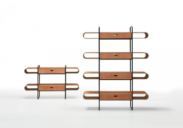 APELLE - Open wooden bookcase with drawers by Midj - view 3