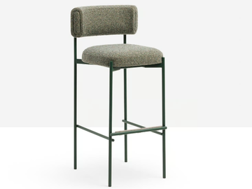 AMELIE H65/75 M TS - Upholstered stool with footrest by Midj - view 2