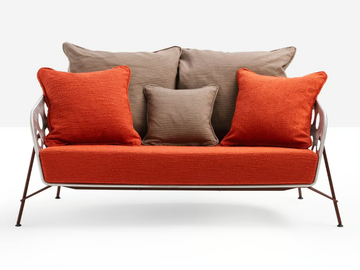 BOLLE - 2 seater painted metal garden sofa by Midj - view 3
