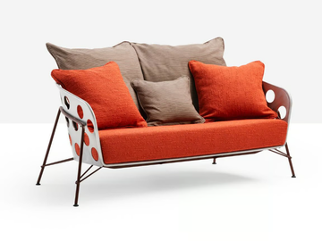 BOLLE - 2 seater painted metal garden sofa by Midj - view 2