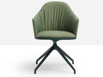 LEA DELUXE P GX TS - Trestle-based fabric chair with armrests by Midj - view 3