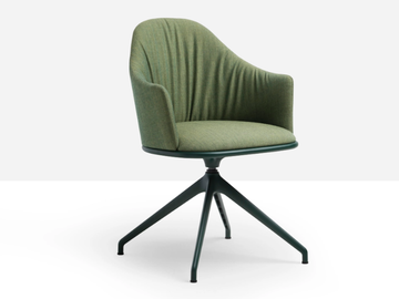 LEA DELUXE P GX TS - Trestle-based fabric chair with armrests by Midj - view 2