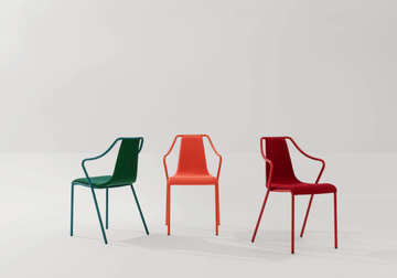 OLA P M TS - Stackable steel chair by Midj - view 3