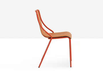 OLA S M CU - Steel chair and leather seat by Midj - view 3