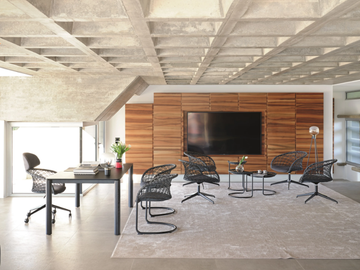 P47 AP GX TS-CU - Swivel with 4-spoke base easy chair with armrests by Midj - view 3