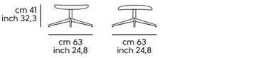 P47 B2 M TS - Swivel fabric footstool by Midj - view 3