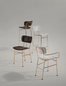 PIUMA P M TS - Fabric chair with armrests and metal frame by Midj - view 3