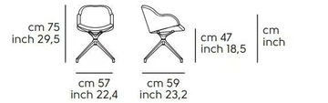 SONNY PB-X - Swivel fabric easy chair with armrests by Midj - view 3