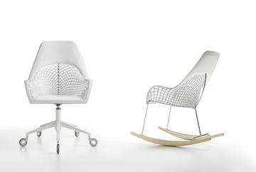 GUAPA DPA - Tanned leather office chair with castors with 5-Spoke base by Midj - view 3