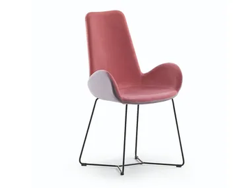 DALIA PA T - Sled base upholstered fabric chair with armrests by Midj - view 2