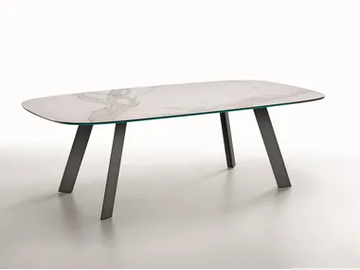 ALEXANDER - Glass ceramic dining table by Midj - view 2
