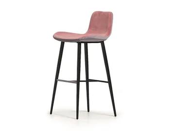 DALIA H65 / H75 Q - High upholstered fabric stool with back by Midj - view 2