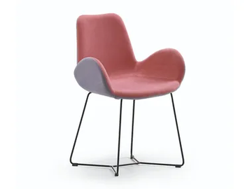 DALIA PB T - Upholstered fabric chair with armrests by Midj - view 2