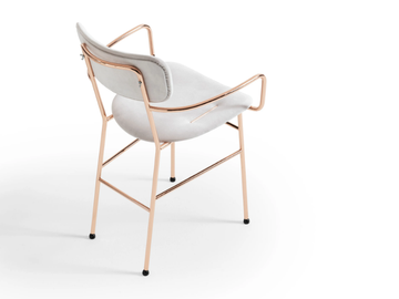 PIUMA P M TS - Fabric chair with armrests and metal frame by Midj - view 2