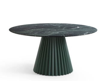 PLISSÉ - Round marble table with metal base by Midj - view 2