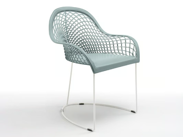 GUAPA P - Sled base chair with armrests by Midj - view 2