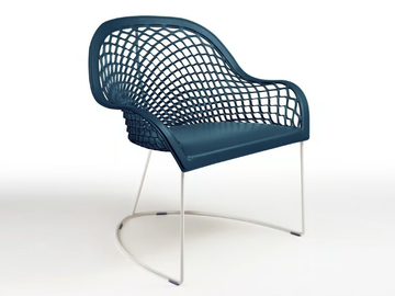 GUAPA AT - Sled base easy chair with armrests by Midj - view 2