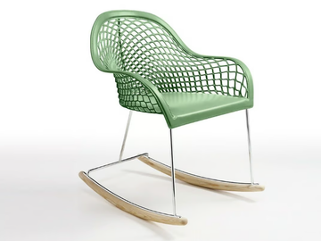 GUAPA DN - Rocking tanned leather chair by Midj - view 2