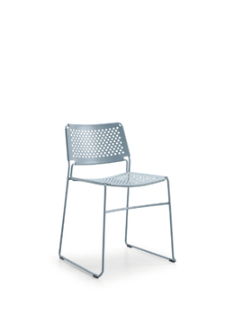 SLIM - Stackable sled base steel garden chair by Midj - view 3