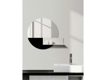 BAND 60 - Round metal mirror with shelf by Miloox - view 3