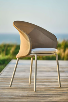 MINDO 114 - Recycled plastic garden chair with integrated cushion by Mindo - view 3