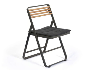 MINDO 121 - Open back folding aluminium and bamboo garden chair by Mindo - view 2