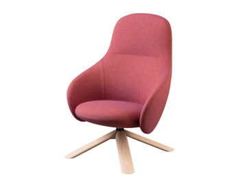 NEBULA LOUNGE WOOD - Trestle-based fabric armchair with armrests and wooden base by Miniforms - view 2