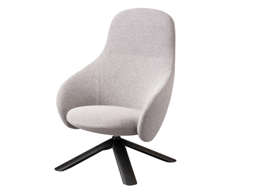 NEBULA LOUNGE WOOD - Trestle-based fabric armchair with armrests and wooden base by Miniforms - view 3