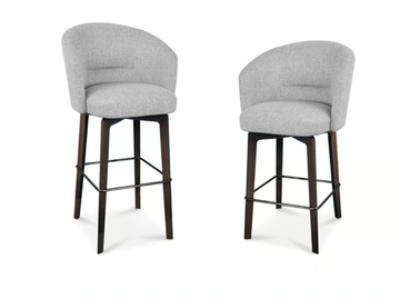 AMÉLIE - High fabric stool with armrests by Minotti - view 2