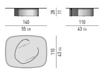 BANGLE - Rectangular glass coffee table for living room by Minotti - view 3