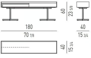 CLOSE - Console table by Minotti - view 3