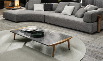 FYNN OUTDOOR - Outdoor coffee table in teak and stone by Minotti - view 3