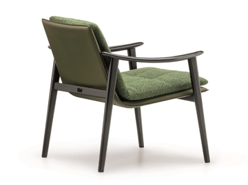 FYNN SADDLE HIDE - Tanned leather easy chair with armrests by Minotti - view 3