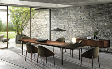 SUPERQUADRA - Rectangular table in rosewood and marble by Minotti - view 3