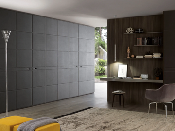LONDON - Eco-leather wardrobe with coplanar doors by MisuraEmme - view 2
