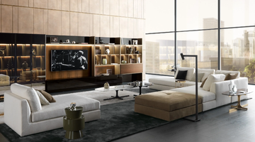 CROSSING - Sectional TV wall system with integrated lighting by MisuraEmme - view 3