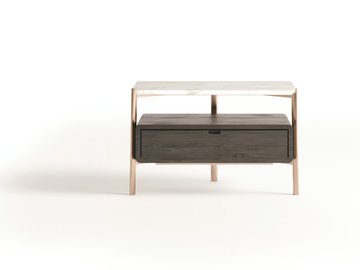 Eros - Rectangular wooden bedside table with drawers by MisuraEmme - view 2