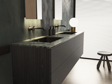 BLOCK H.48 - Double wooden vanity unit with drawers by Moab - view 3