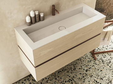 DRESSCODE - Wall-mounted vanity unit with drawers with integrated washbasin by Moab - view 3