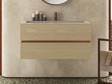 DRESSCODE - Wall-mounted vanity unit with drawers with integrated washbasin by Moab - view 2