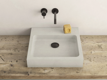 ELLE - Countertop square cement washbasin by Moab - view 2
