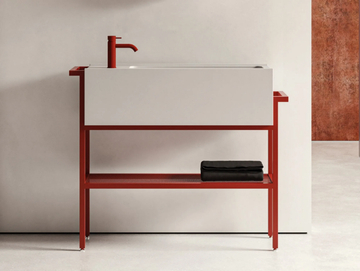 ELLEDUE - Rectangular single concrete washbasin by Moab - view 2