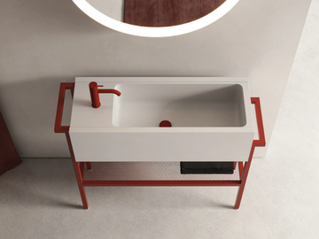 ELLEDUE - Rectangular single concrete washbasin by Moab - view 3