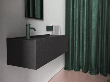 ELLEDUE - Wall-mounted rectangular concrete washbasin by Moab - view 3
