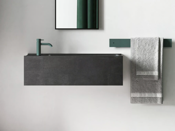 ELLEDUE - Wall-mounted rectangular concrete washbasin by Moab - view 2
